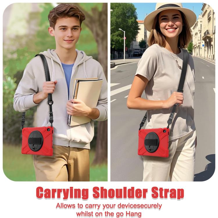 For Samsung Galaxy Tab S10 FE+ Rotatable Kickstand Grip Heavy Duty Hard Rugged Tablet Case