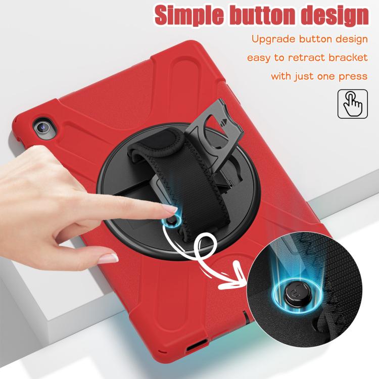 For Samsung Galaxy Tab S10 FE+ Rotatable Kickstand Grip Heavy Duty Hard Rugged Tablet Case