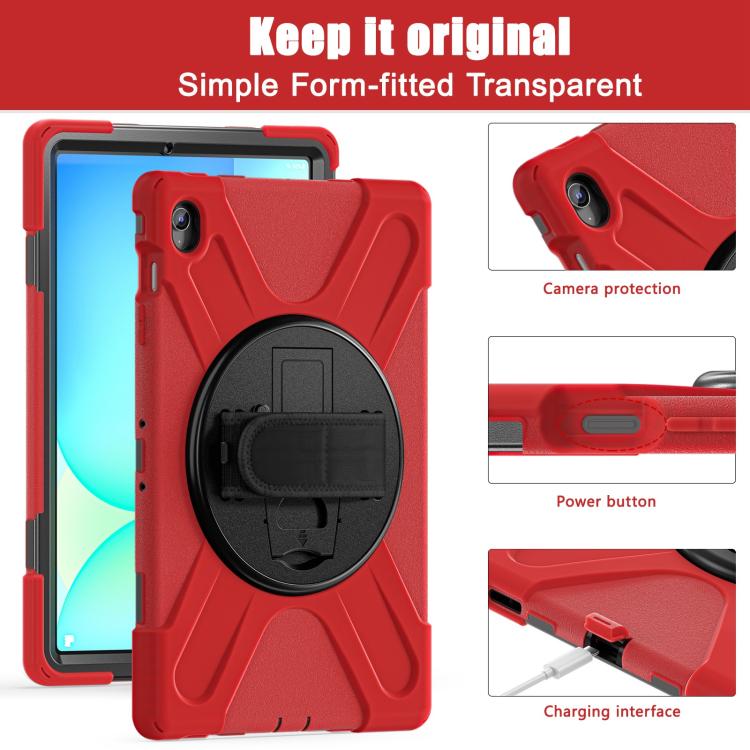 For Samsung Galaxy Tab S10 FE+ Rotatable Kickstand Grip Heavy Duty Hard Rugged Tablet Case