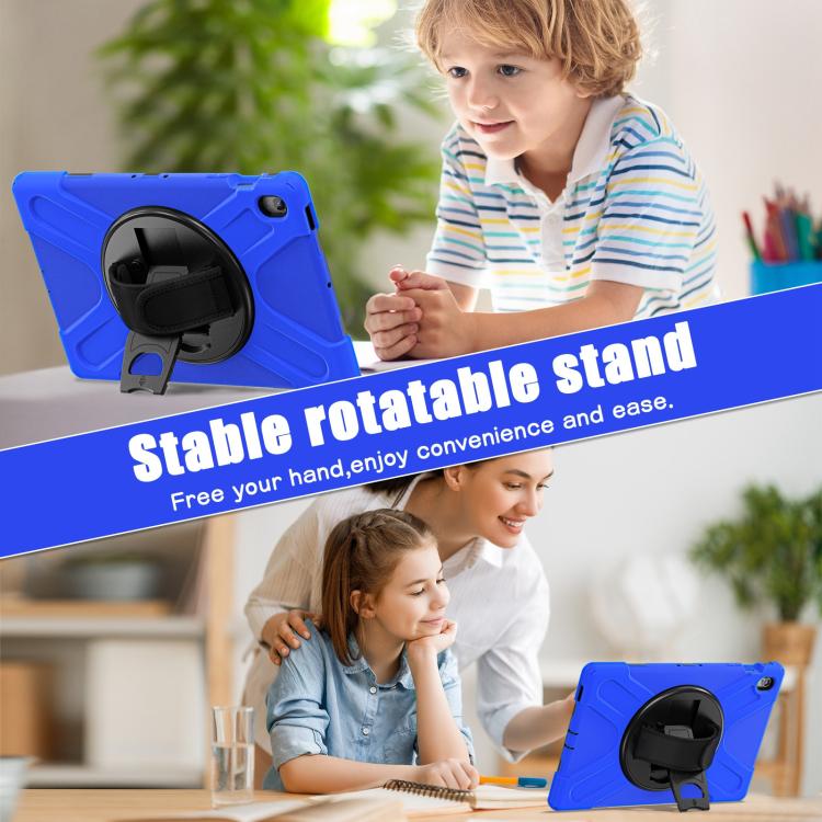 For Samsung Galaxy Tab S10 FE+ Rotatable Kickstand Grip Heavy Duty Hard Rugged Tablet Case