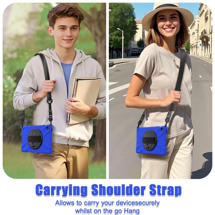 For Samsung Galaxy Tab S10 FE+ Rotatable Kickstand Grip Heavy Duty Hard Rugged Tablet Case