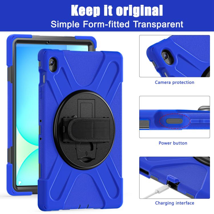 For Samsung Galaxy Tab S10 FE+ Rotatable Kickstand Grip Heavy Duty Hard Rugged Tablet Case