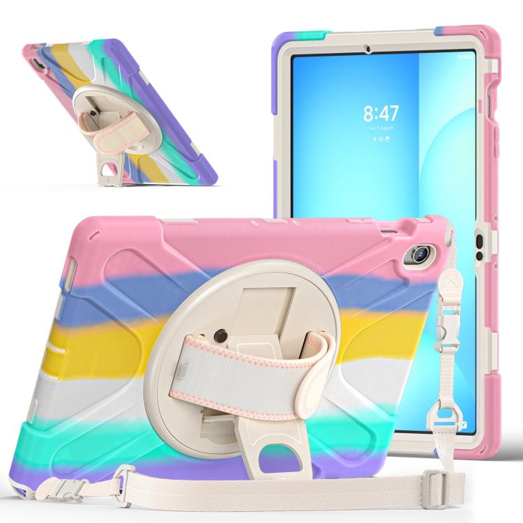 For Samsung Galaxy Tab S10 FE+ Rotatable Kickstand Grip Heavy Duty Hard Rugged Tablet Case
