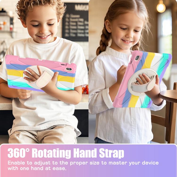 For Samsung Galaxy Tab S10 FE+ Rotatable Kickstand Grip Heavy Duty Hard Rugged Tablet Case
