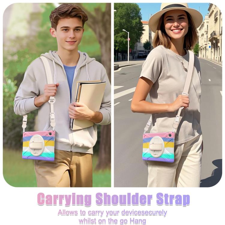 For Samsung Galaxy Tab S10 FE+ Rotatable Kickstand Grip Heavy Duty Hard Rugged Tablet Case