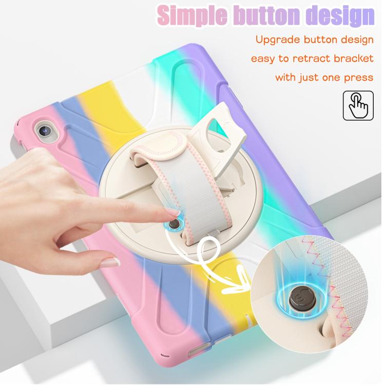 For Samsung Galaxy Tab S10 FE+ Rotatable Kickstand Grip Heavy Duty Hard Rugged Tablet Case