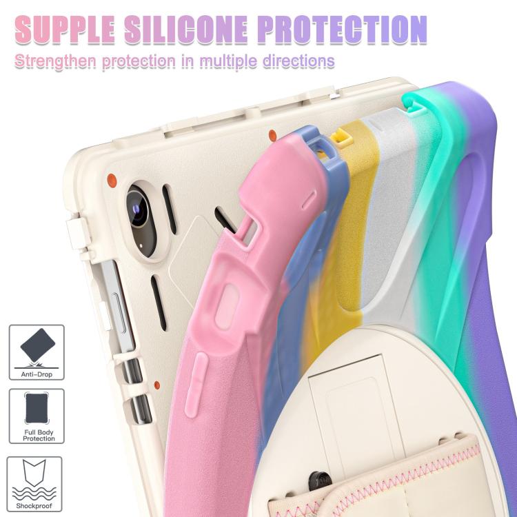 For Samsung Galaxy Tab S10 FE+ Rotatable Kickstand Grip Heavy Duty Hard Rugged Tablet Case