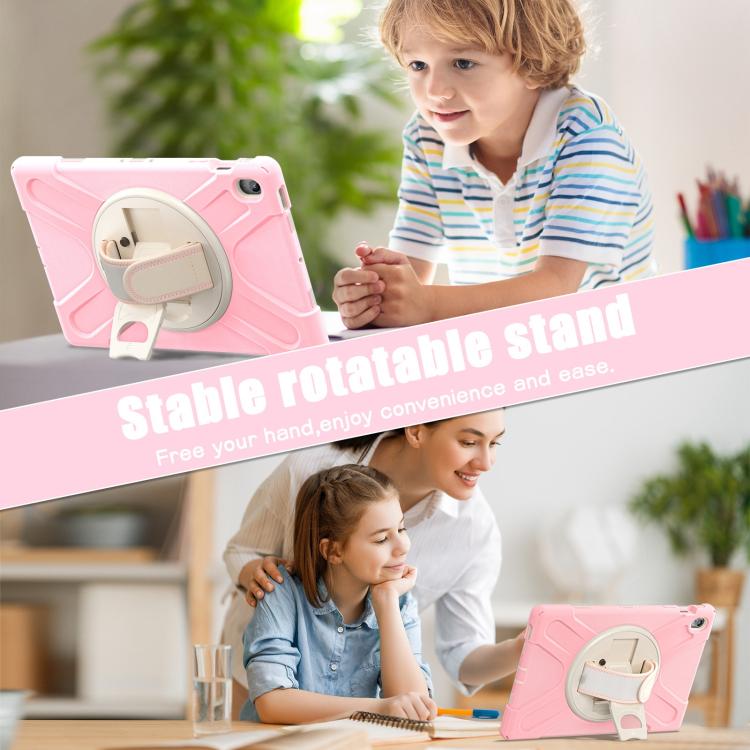 For Samsung Galaxy Tab S10 FE+ Rotatable Kickstand Grip Heavy Duty Hard Rugged Tablet Case