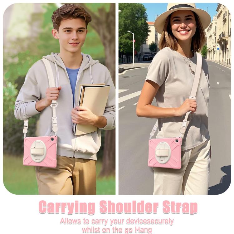 For Samsung Galaxy Tab S10 FE+ Rotatable Kickstand Grip Heavy Duty Hard Rugged Tablet Case