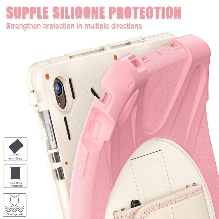 For Samsung Galaxy Tab S10 FE+ Rotatable Kickstand Grip Heavy Duty Hard Rugged Tablet Case