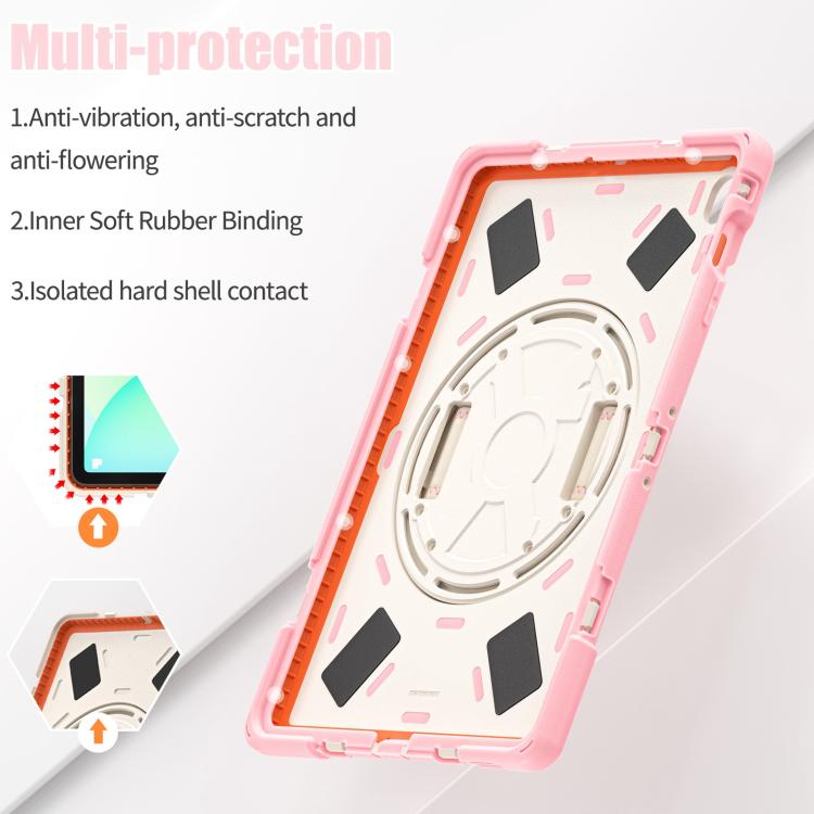 For Samsung Galaxy Tab S10 FE+ Rotatable Kickstand Grip Heavy Duty Hard Rugged Tablet Case