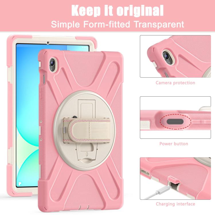 For Samsung Galaxy Tab S10 FE+ Rotatable Kickstand Grip Heavy Duty Hard Rugged Tablet Case