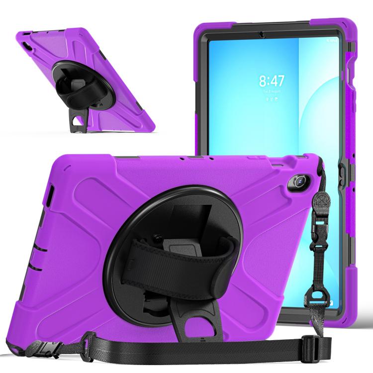 For Samsung Galaxy Tab S10 FE+ Rotatable Kickstand Grip Heavy Duty Hard Rugged Tablet Case