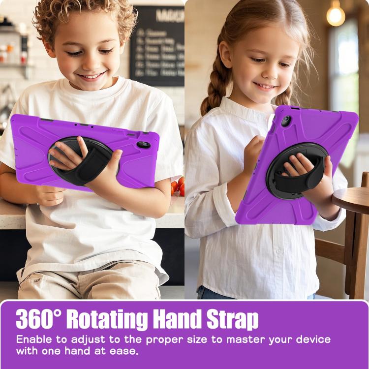 For Samsung Galaxy Tab S10 FE+ Rotatable Kickstand Grip Heavy Duty Hard Rugged Tablet Case