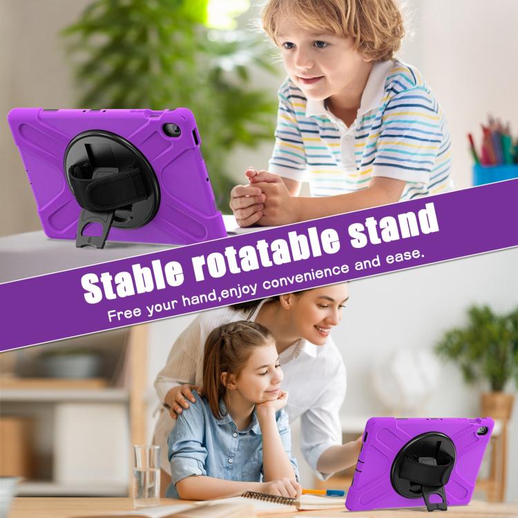For Samsung Galaxy Tab S10 FE+ Rotatable Kickstand Grip Heavy Duty Hard Rugged Tablet Case