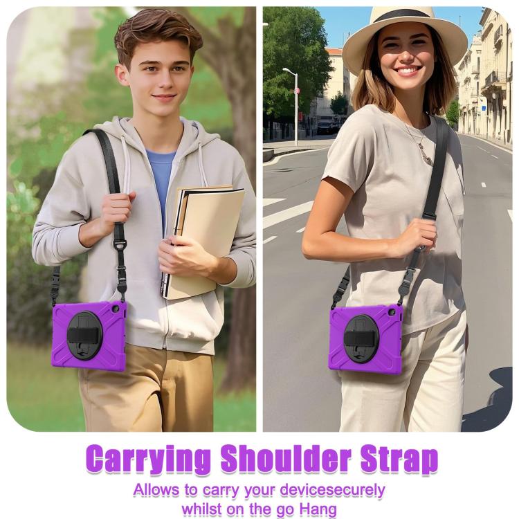 For Samsung Galaxy Tab S10 FE+ Rotatable Kickstand Grip Heavy Duty Hard Rugged Tablet Case