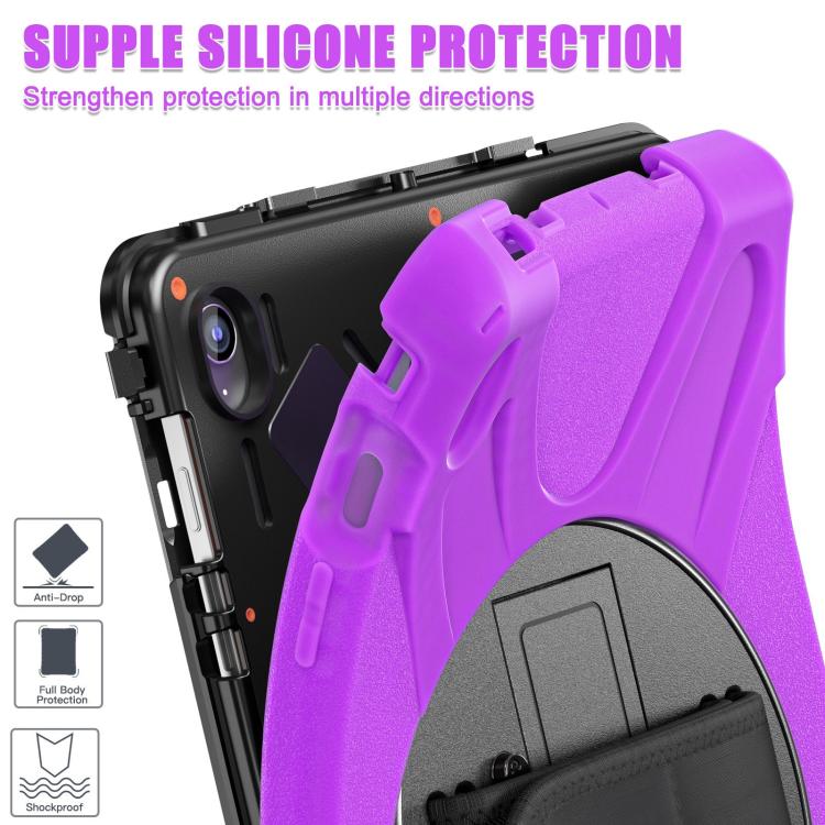For Samsung Galaxy Tab S10 FE+ Rotatable Kickstand Grip Heavy Duty Hard Rugged Tablet Case