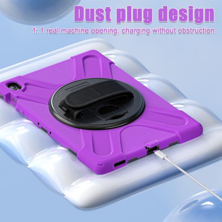 For Samsung Galaxy Tab S10 FE+ Rotatable Kickstand Grip Heavy Duty Hard Rugged Tablet Case