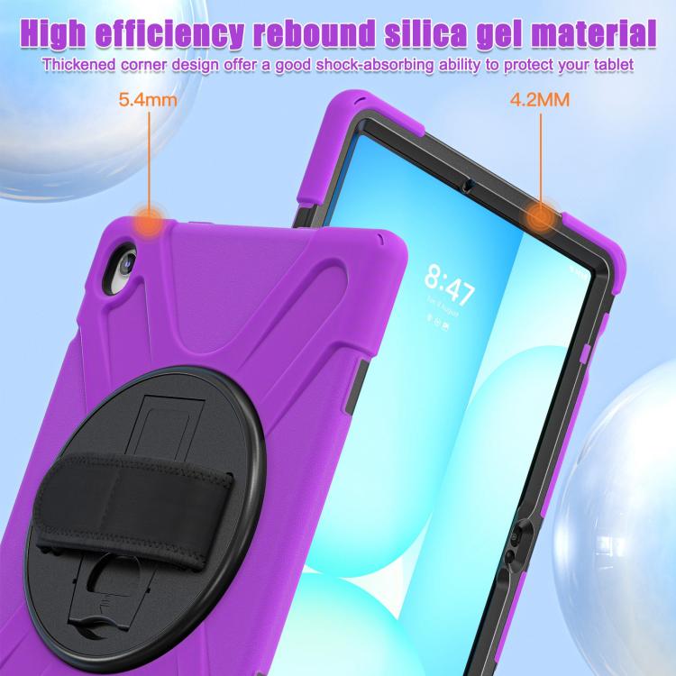 For Samsung Galaxy Tab S10 FE+ Rotatable Kickstand Grip Heavy Duty Hard Rugged Tablet Case