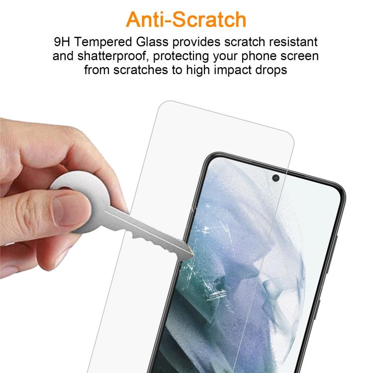 For Samsung Galaxy S21 5G 10pcs xDfind 0.18mm 9H 2.5D High Aluminum Tempered Glass Film, Support Fingerprint Unlocking