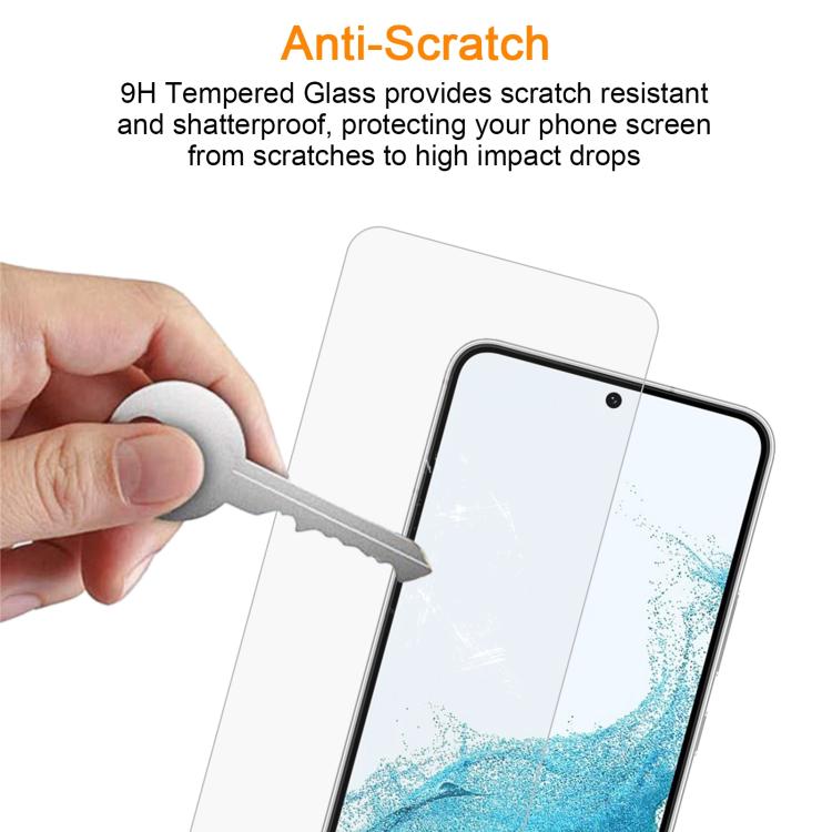 For Samsung Galaxy S22+ 5G 10pcs xDfind 0.18mm 9H 2.5D High Aluminum Tempered Glass Film, Support Fingerprint Unlocking