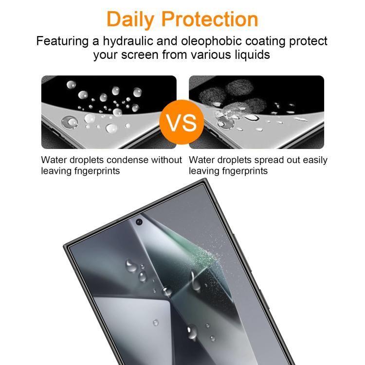 For Samsung Galaxy S24 Ultra 5G 10pcs xDfind 0.18mm 9H 2.5D High Aluminum Tempered Glass Film, Support Fingerprint Unlocking