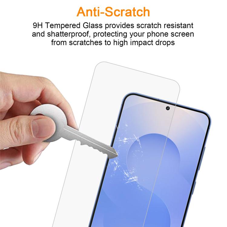 For Samsung Galaxy S25 5G 10pcs xDfind 0.18mm 9H 2.5D High Aluminum Tempered Glass Film, Support Fingerprint Unlocking