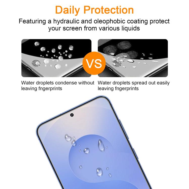 For Samsung Galaxy S25 5G 10pcs xDfind 0.18mm 9H 2.5D High Aluminum Tempered Glass Film, Support Fingerprint Unlocking