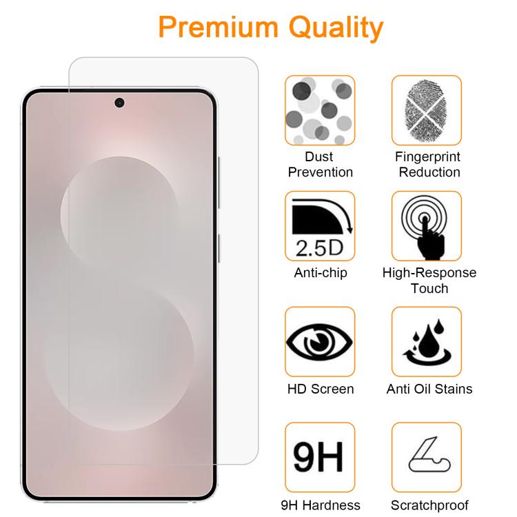 For Samsung Galaxy S25 Edge 5G 10pcs xDfind 0.18mm 9H 2.5D High Aluminum Tempered Glass Film, Support Fingerprint Unlocking