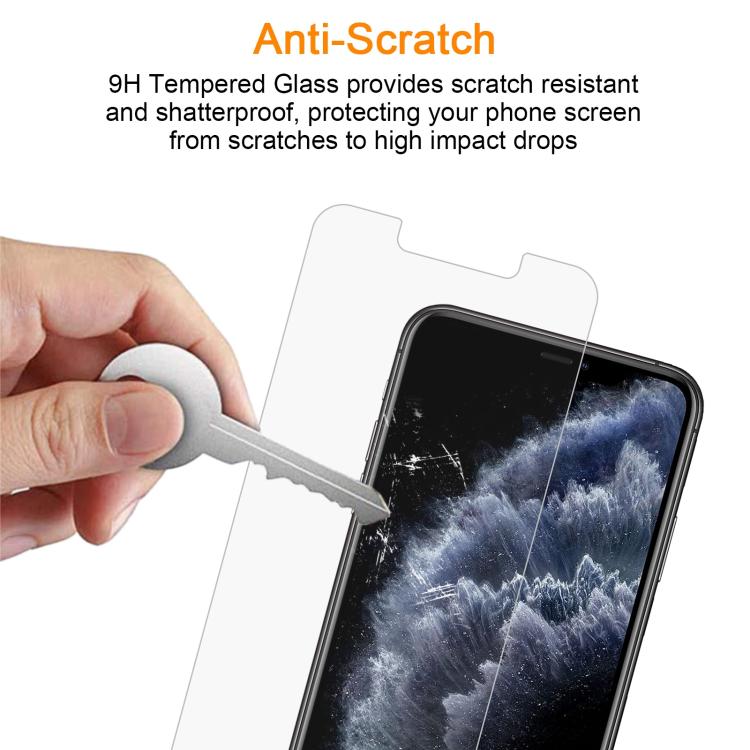 For iPhone 11 Pro Max / XS Max 10pcs xDfind 0.26mm 9H 2.5D Middle Aluminum Tempered Glass Film