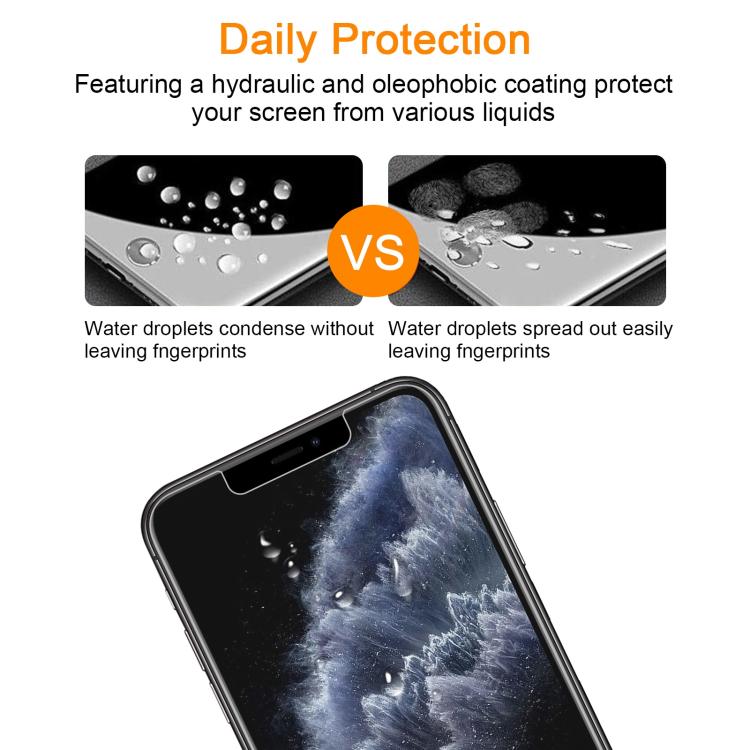 For iPhone 11 Pro Max / XS Max 10pcs xDfind 0.26mm 9H 2.5D Middle Aluminum Tempered Glass Film