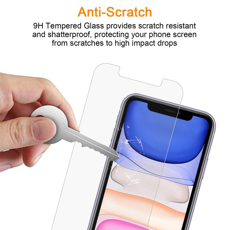 For iPhone 11 / XR 10pcs xDfind 0.26mm 9H 2.5D Middle Aluminum Tempered Glass Film