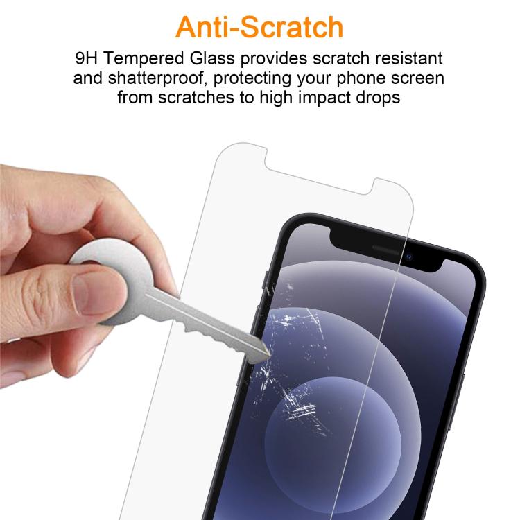 For iPhone 12 mini 10pcs xDfind 0.26mm 9H 2.5D Middle Aluminum Tempered Glass Film