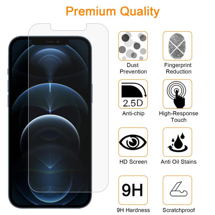 For iPhone 12 Pro Max 10pcs xDfind 0.26mm 9H 2.5D Middle Aluminum Tempered Glass Film