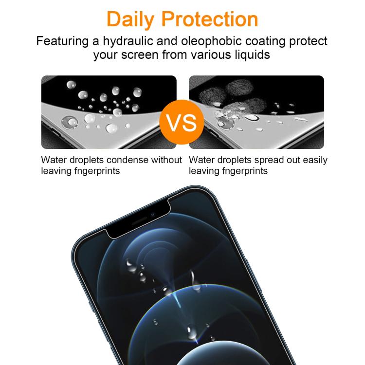 For iPhone 12 Pro Max 10pcs xDfind 0.26mm 9H 2.5D Middle Aluminum Tempered Glass Film