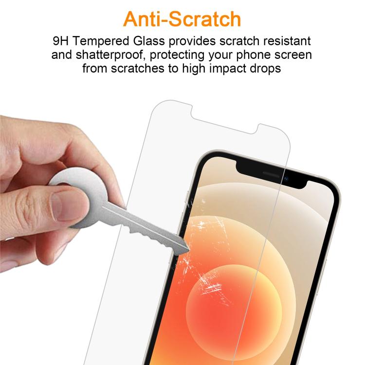 For iPhone 12 / 12 Pro 10pcs xDfind 0.26mm 9H 2.5D Middle Aluminum Tempered Glass Film