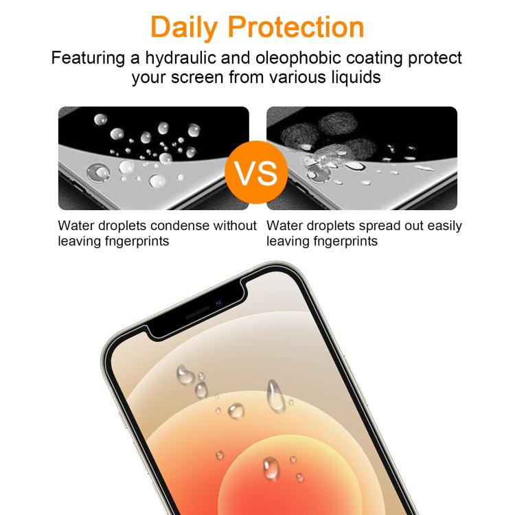 For iPhone 12 / 12 Pro 10pcs xDfind 0.26mm 9H 2.5D Middle Aluminum Tempered Glass Film