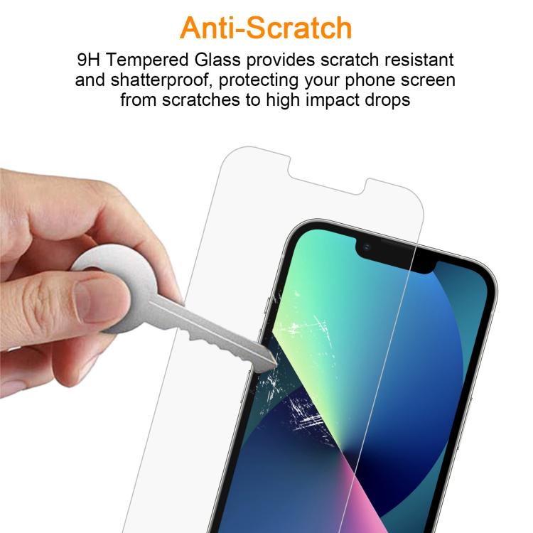 For iPhone 13 mini 10pcs xDfind 0.26mm 9H 2.5D Middle Aluminum Tempered Glass Film
