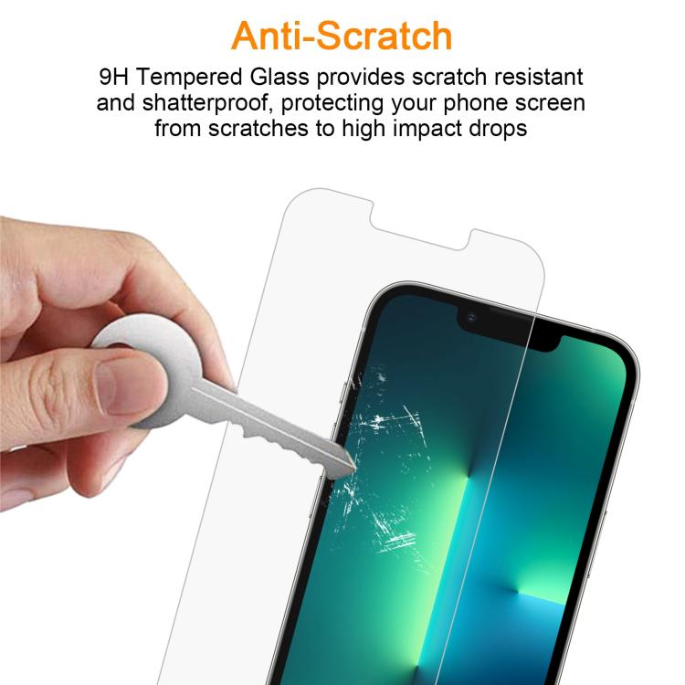 For iPhone 13 Pro Max 10pcs xDfind 0.26mm 9H 2.5D Middle Aluminum Tempered Glass Film