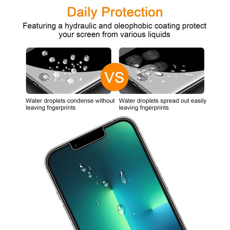 For iPhone 13 Pro Max 10pcs xDfind 0.26mm 9H 2.5D Middle Aluminum Tempered Glass Film