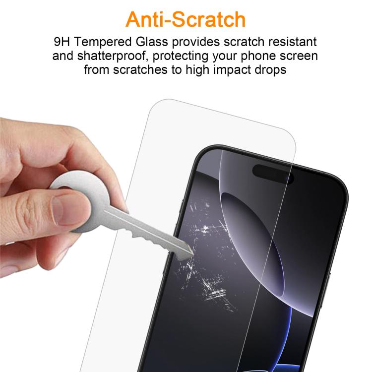 For iPhone 16 Pro Max 10pcs xDfind 0.26mm 9H 2.5D Middle Aluminum Tempered Glass Film
