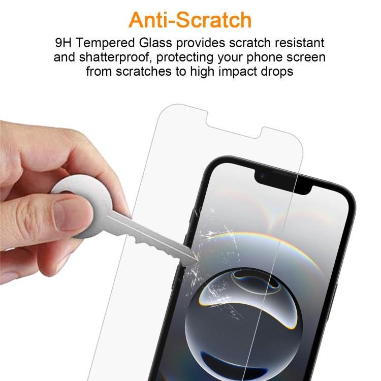 For iPhone 17e / 16e / 13 / 13 Pro 10pcs xDfind 0.26mm 9H 2.5D Middle Aluminum Tempered Glass Film
