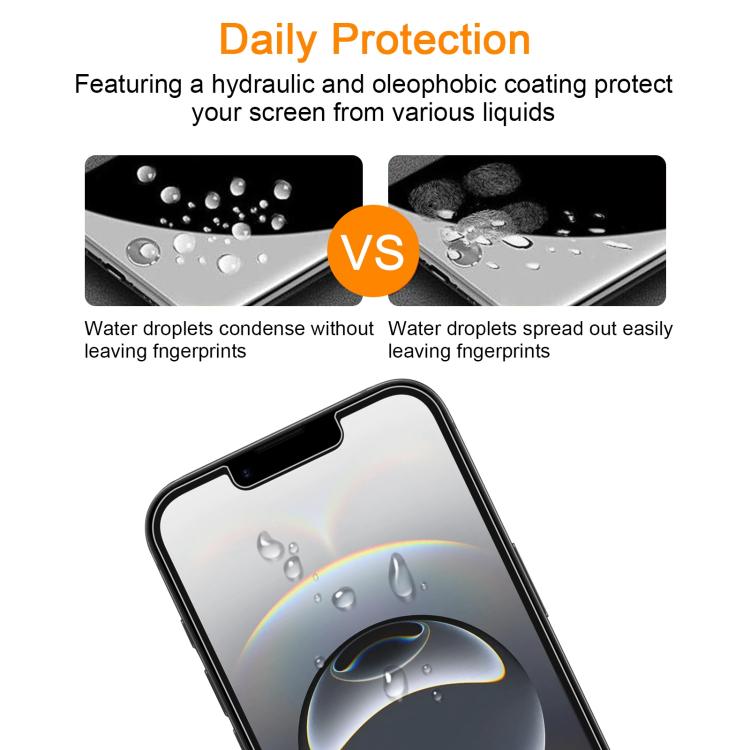 For iPhone 17e / 16e / 13 / 13 Pro 10pcs xDfind 0.26mm 9H 2.5D Middle Aluminum Tempered Glass Film