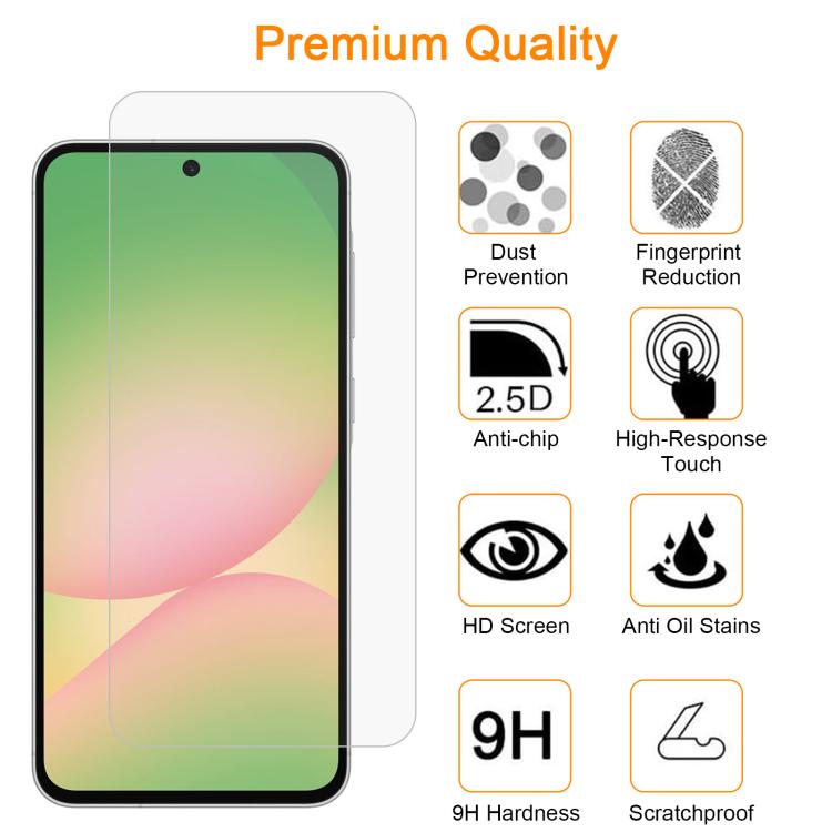 For Samsung Galaxy A56 5G 10pcs xDfind 0.26mm 9H 2.5D Middle Aluminum Tempered Glass Film