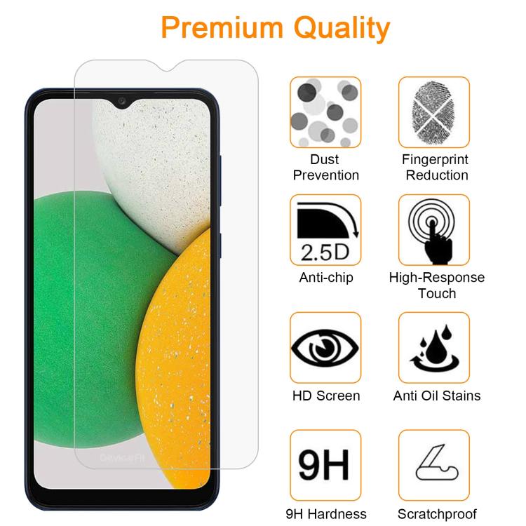 For Samsung Galaxy A03s / A03 Core 10pcs xDfind 0.26mm 9H 2.5D Middle Aluminum Tempered Glass Film