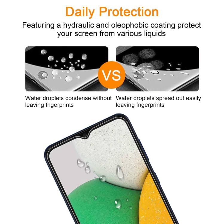 For Samsung Galaxy A03s / A03 Core 10pcs xDfind 0.26mm 9H 2.5D Middle Aluminum Tempered Glass Film