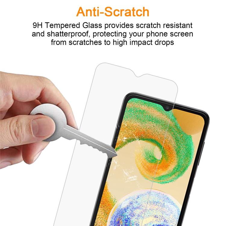 For Samsung Galaxy A04s / A04 / A04e 10pcs xDfind 0.26mm 9H 2.5D Middle Aluminum Tempered Glass Film