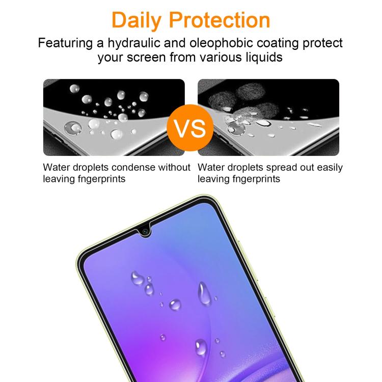 For Samsung Galaxy A05 / A05e 10pcs xDfind 0.26mm 9H 2.5D Middle Aluminum Tempered Glass Film