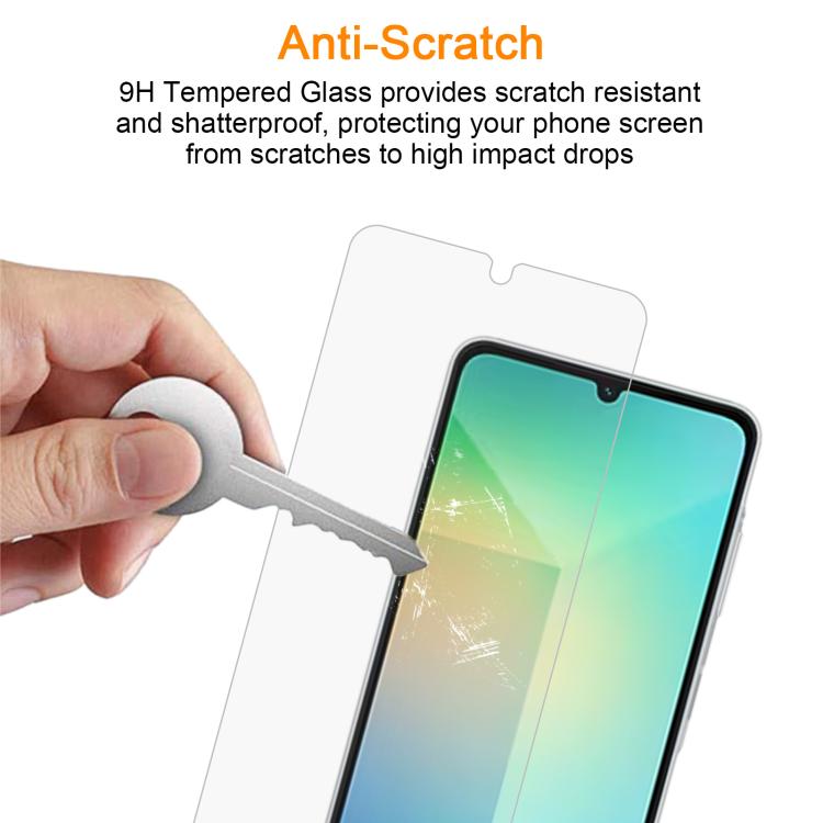 For Samsung Galaxy A06 5G 10pcs xDfind 0.26mm 9H 2.5D Middle Aluminum Tempered Glass Film