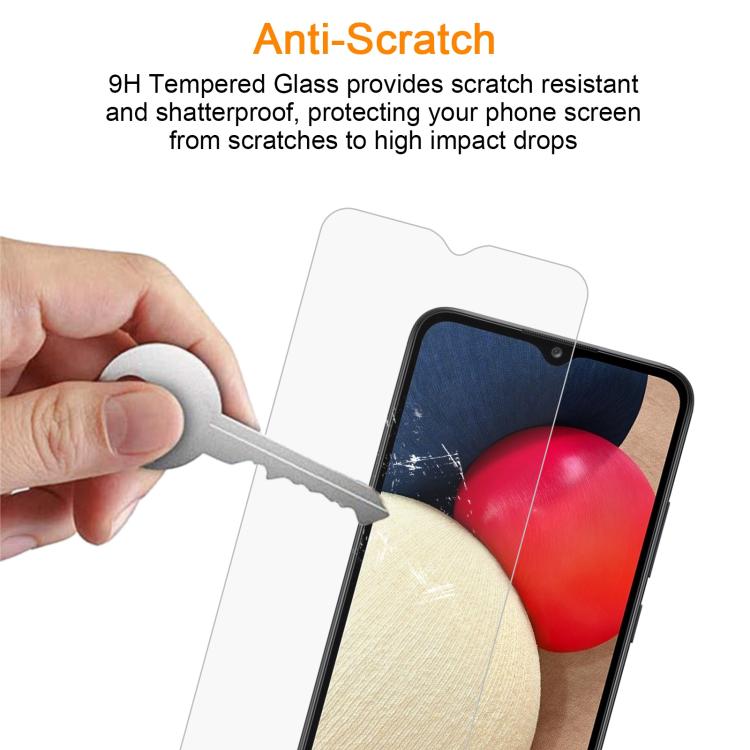 For Samsung Galaxy A12 5G / A12 Nacho / M12 10pcs xDfind 0.26mm 9H 2.5D Middle Aluminum Tempered Glass Film